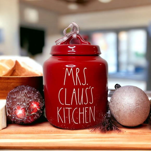 Rae Dunn Other - Rae Dunn Red Holiday Cookie Jar Mrs. Claus’s Kitchen Christmas Ceramic Jar New